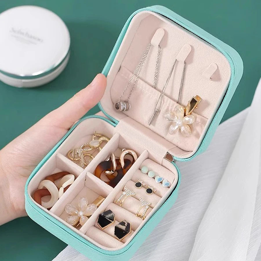 Topjlh Sublimation PU Leather Jewelry Travel Case Customized Printing Organizer Storage Colorful Surface for Earrings Necklaces
