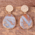 Fashion Jasper Gold Dangle Stud Earrings Women Boho Natural Stones Drop Earrings Girl Luxury Jewelry Bijoux Gift Wholesale