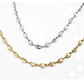 BZM 2024 Best Grade Quality 14k Gold and Silver Stainless Steel Necklace Coffee Bead with 0.5mm Width Sweater Chain Jewelry