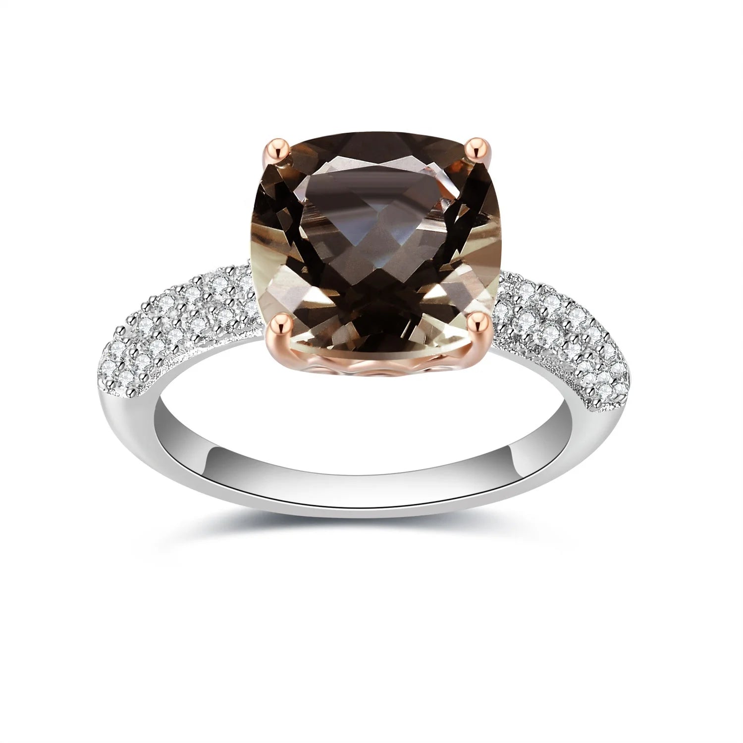C8346 Abiding Shield Plating Tech 3 Years Tarnish Resistant Gemstone Custom Solid Silver Gold Plated Rings