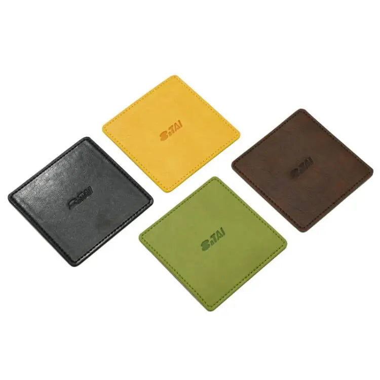 Promotional Good Quality Leather Eco-Friendly Coasters for Drinks Personalized Modern Design Coffee Cup Customizable Size