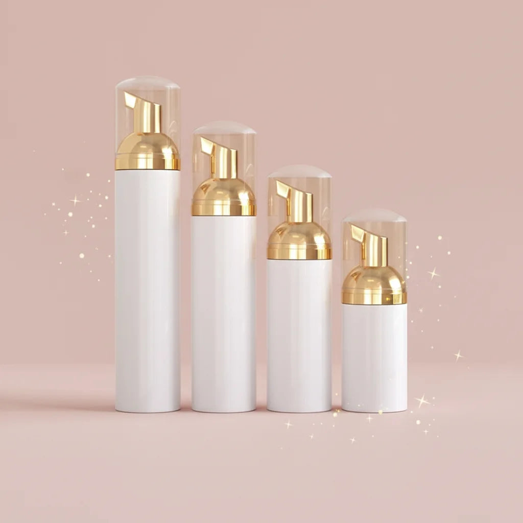 BORUI 40ml/50ml/80ml/100ml PET Foaming Soap Dispenser Foam Pump Rose Gold/Silver Colors Lotion Face Mask Shampoo False Eyelashes
