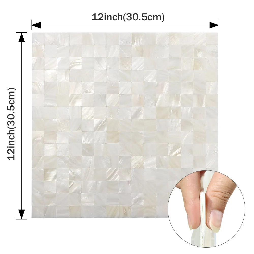Colorful  Pearl Shell Wall Tiles Home Decorative Waterproof Stick and Go Wall Tile Backsplash Peel and Stick Mosaics