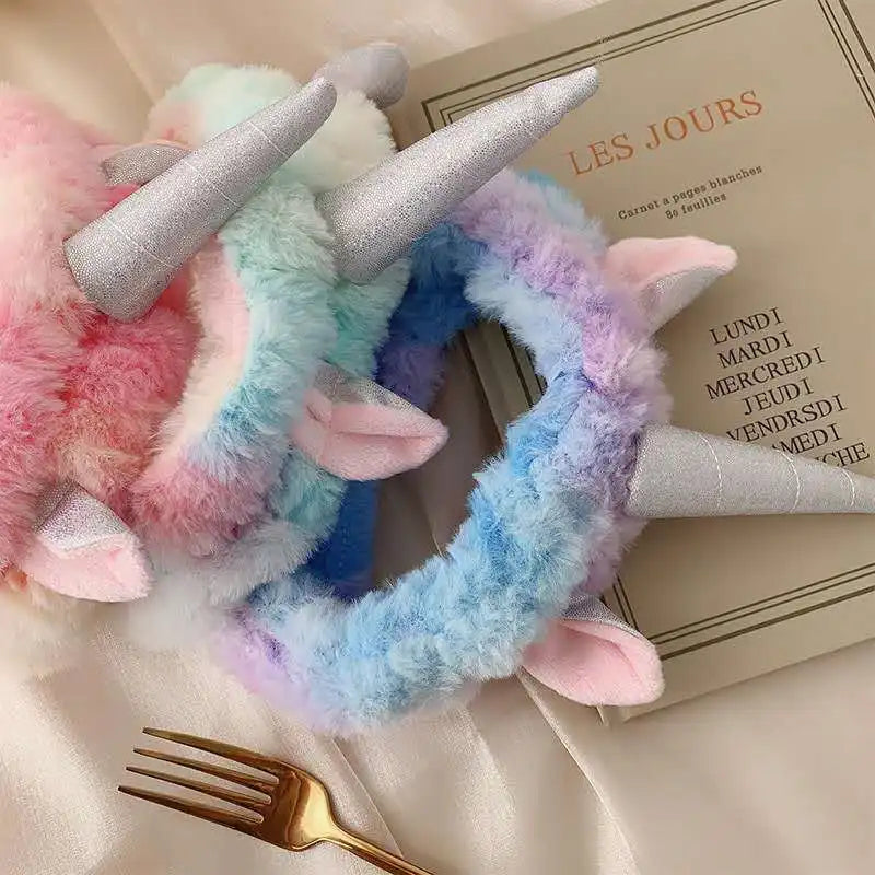 Colorful unicorn Face Wash Headband Cute Hair Band Head Microfiber Headband Towel Hair Accessories