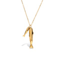 J&D 18k Gold Plated Stainless Steel Holiday Style Ocean Big and Small Cute Fish Pendant Necklace
