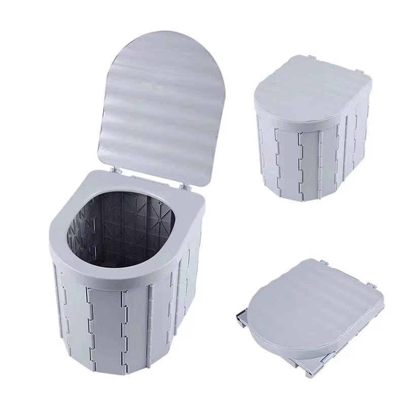 Portable Mini Outdoor Caravan Camp Toilet Emergency Potty with Removable Outhouse Foldable Lid Modern Design for Elderly Trips