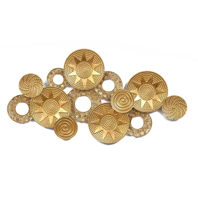 120X62cm  Modern Simple Personality Art Light Luxury Fashion Iron Art Circular Decoration Trend Three-dimensional Wall Hanging