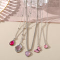 VKME Fashion New Colorful Butterfly Drop Shape Heart Rhinestone Necklace Set Wholesale