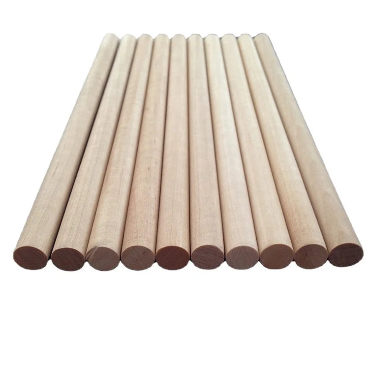 Birchwood Art Deco Wooden Flag Poles/Sticks/Dowel Rods-Customizable Size/Logo Eco-Friendly Diameter 0.6" Curtain Poles