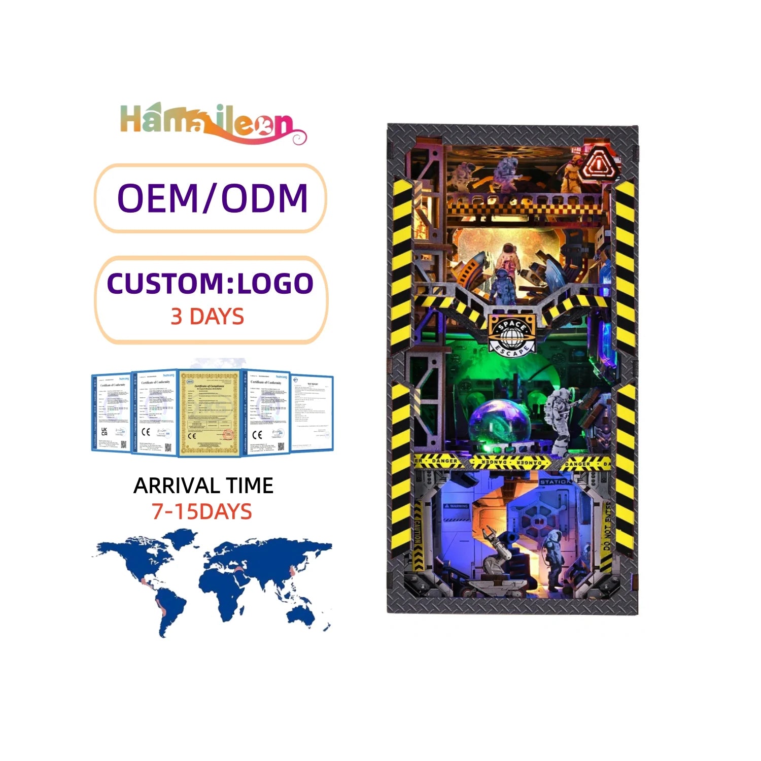Hamaileon DIY Book Nook Kit YM04 Interstellar Rome Fun 3D Wooden Puzzle Miniature Toy for Kids and Adults DIY Doll Houses