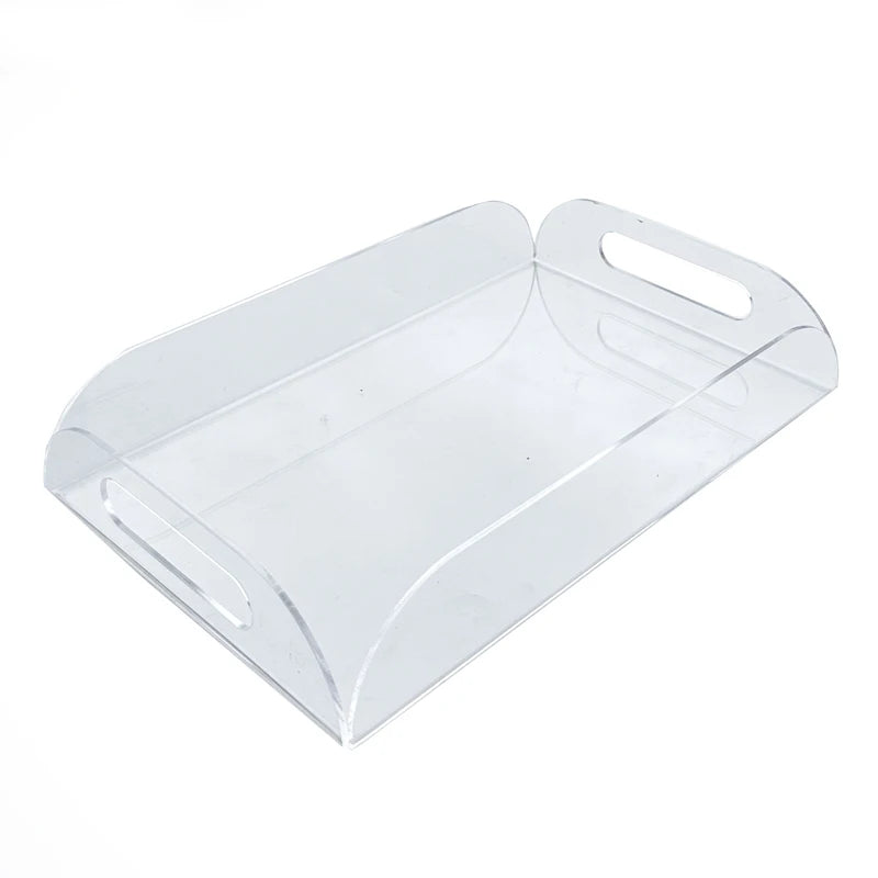 Clear Acrylic Serving Tray Paper Tray with Insert Lucite Tray with Handles