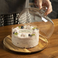 Wooden Cake Tray Dessert Display Stand Glass Cover Fruit Bread Afternoon Tea Dessert Tasting Plate Cake Tray