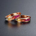 Hot Sale Jewelry for Ladies Natural Sapphire Wholesale Real 18k Gold Hoop Earrings