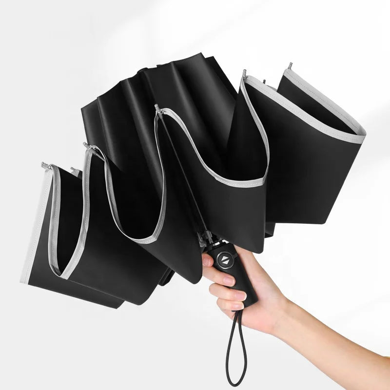Wholesale New Portable Automatic Reverse Umbrella 3 Fold Inverted Polyester Umbrellas