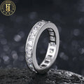 Classic Design Rhodium Plated 4mm Brass Diamond Cz Eternity Ring Women Men Shinning Jewelry Cubic Zirconia Ring