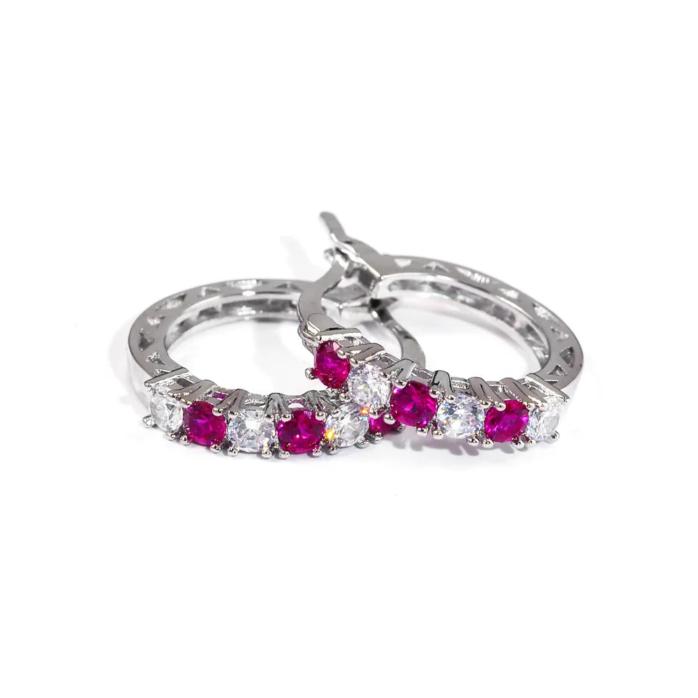Fashion Gemstone Zircon Hoop Earrings Dangle Drop Crystal Rhinestones Ear Accessories for Women Girls Jewelry Wholesale