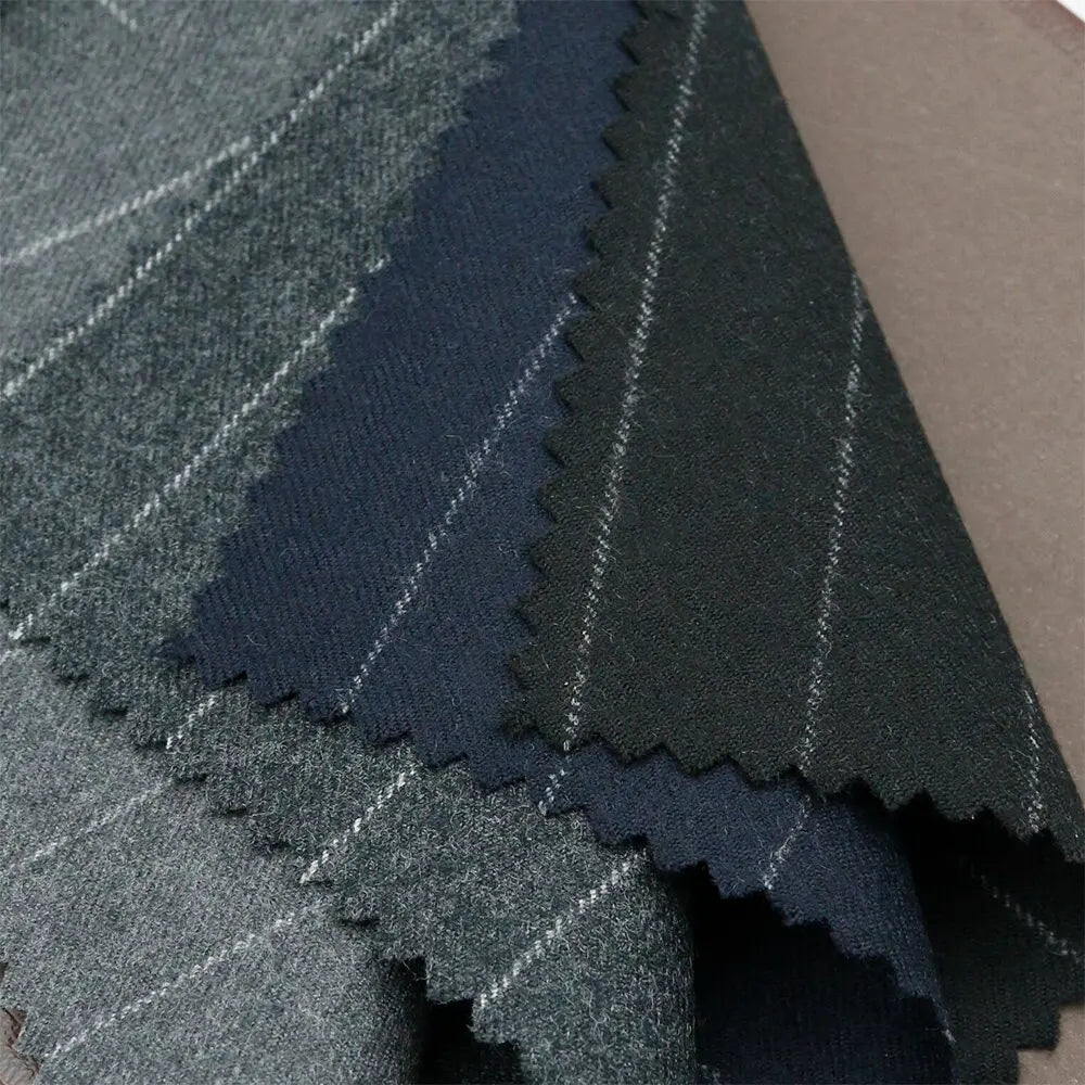 Premium Quality Italian Merino Wool Fabric Stripe 100% Worsted Wool Suit Fabric for Men's Suits Brushed Fall and Winter Styles