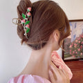 Fashion Large Strawberry Hair Claw for Women Girls Clamps Hair Crab Metal Ponytail Hair Clip Claw Accessories Headwear Tiara