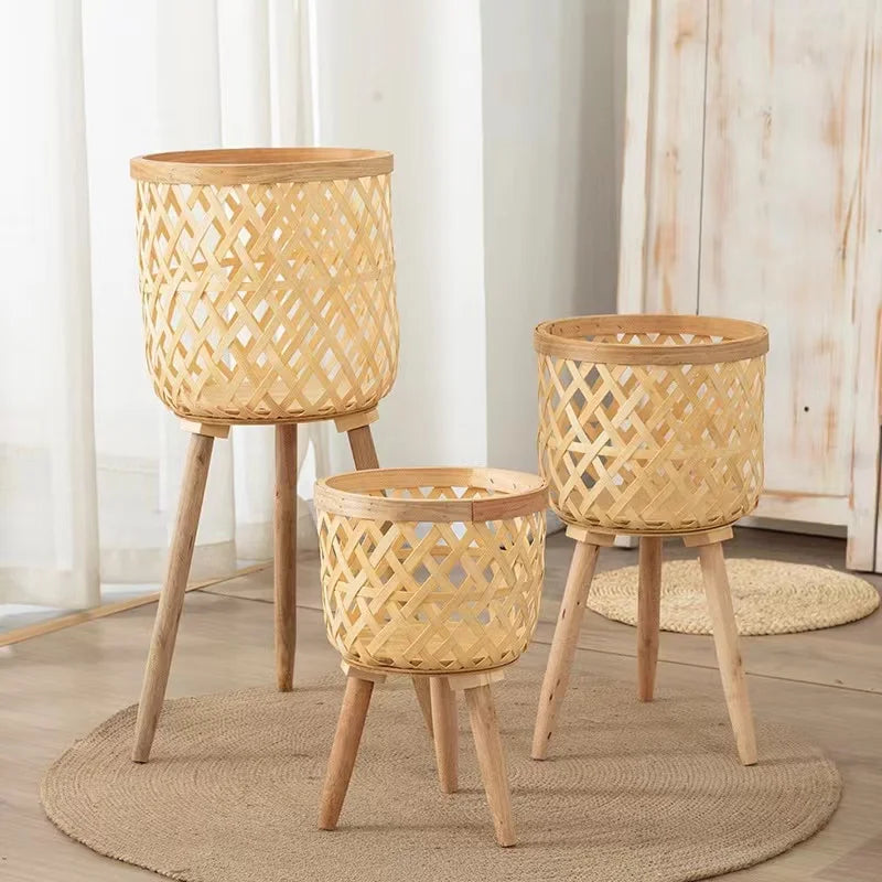 DDP Handmade Home and Garden Decor Indoor Bamboo Plant Stand Flower