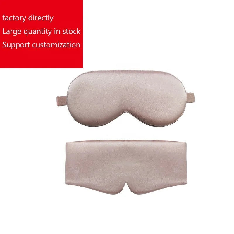 Wholesale Custom Logo Eyemask Sleeping Satin Silk Eye Mask Travel Natural Adjustable Silk Sleep Eye Shade