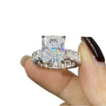 Factory Custom GRA Certified Vvs Lab Grown Moissanite Diamond 14k Gold Radiant Cut Engagement Ring