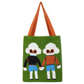 Custom Designer Cartoon Girl Polyester Tote Bag Durable Portable Book Laptop Storage Open Closure Type School Winter Spring