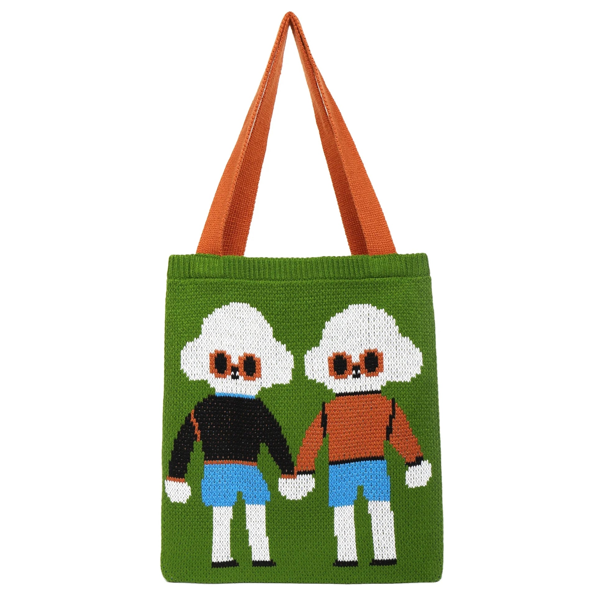 Custom Designer Cartoon Girl Polyester Tote Bag Durable Portable Book Laptop Storage Open Closure Type School Winter Spring