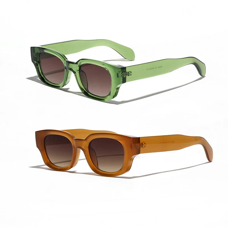 95392 Finewell  2025 New Arrival Retro Thick Frame Shades Small Square Brown Sun Glasses Custom Logo Men Women Sunglasses