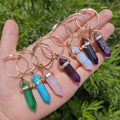 Minimalist Natural Stone Ear Jewelry Piercing Women Gift Reiki Healing Crystal Quartz Amethysts Hexagonal Drop Earrings