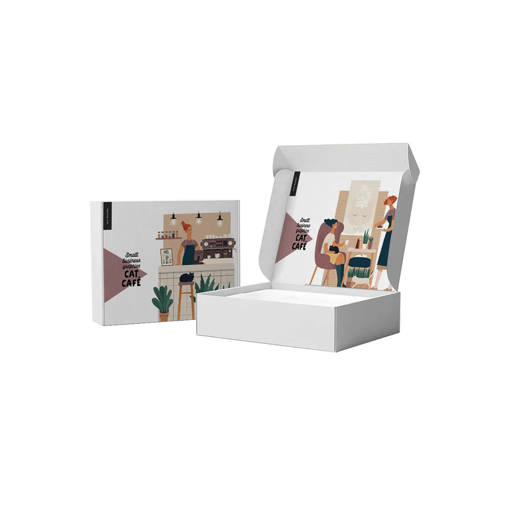 Custom Printing Cardboard Corrugated Paper Box Festival Day Gift Packaging Paper Boxes for Shipping with Handle