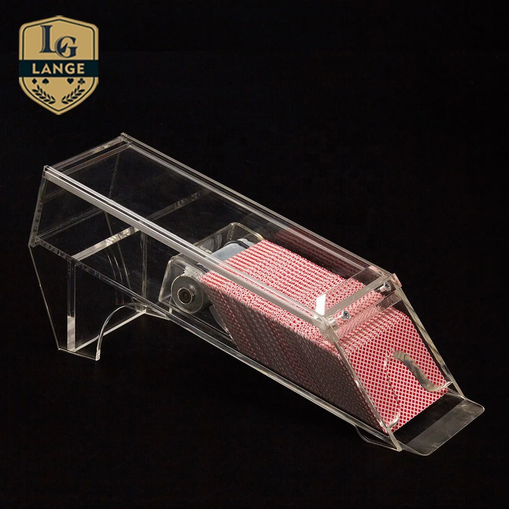 Baccarat High Heel Poker Dealing Shoe Thick Acrylic Card Shoe with Metal Roller