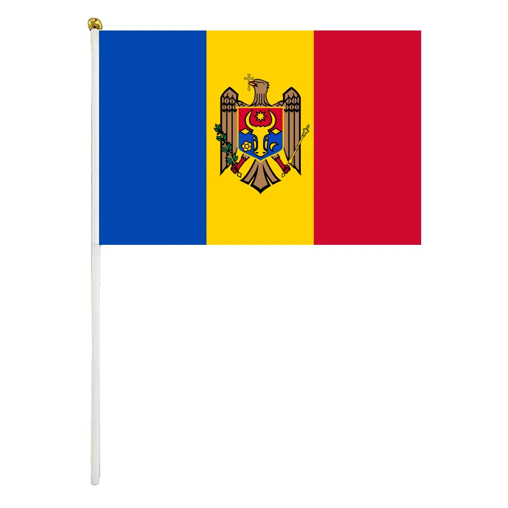 Event or Festival High Quality Custom Polyester Moldova Hand Waving Flag