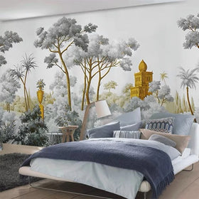Natural Flowered Grass Cloth Wood Decor Office Decoration Living Room Mural Wallpaper 3D Home Decoration Rolls Wall paper