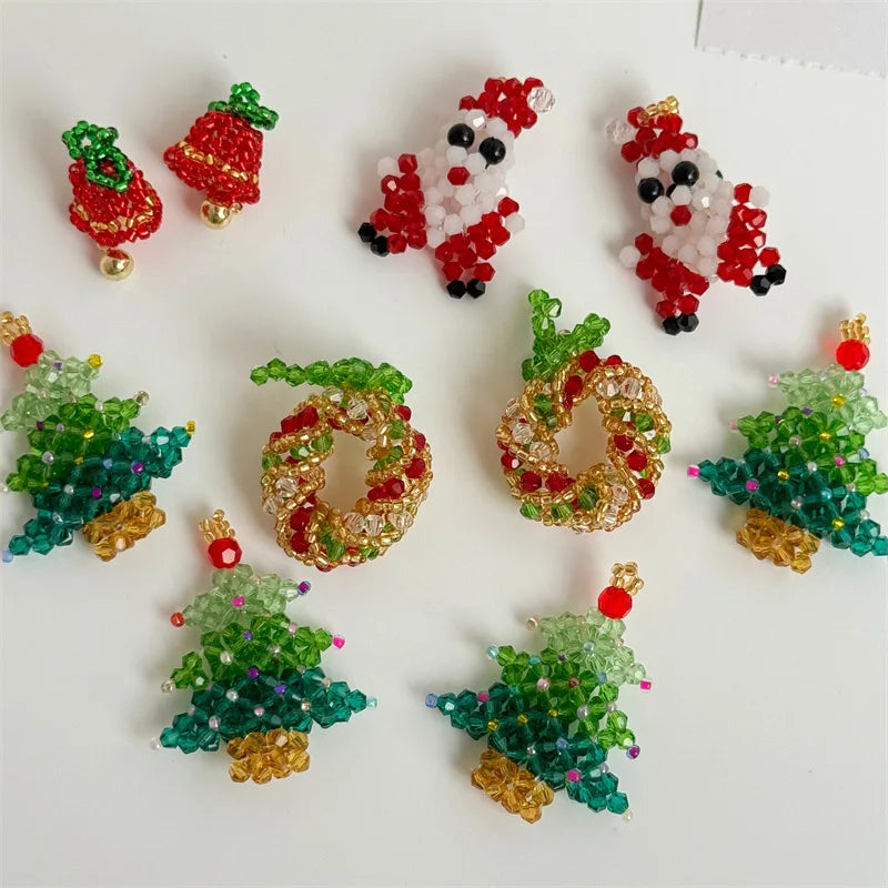 Fashion Pendants Christmas Series Glass Pendant Jewelry Accessories for Necklace Bracelet Santa Claus Tree Wreath Charm