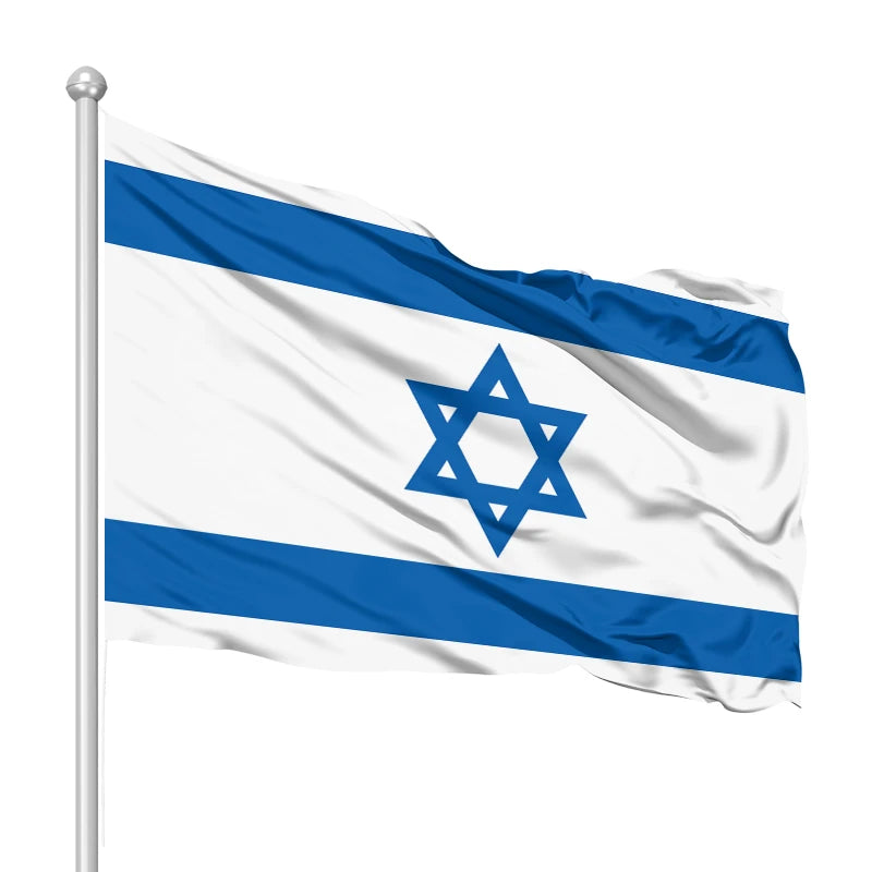 3 X 5 ft Israeli Flag Bright Colors Durable Polyester with Belt Grommets 5-Star Quality Digital Printing Car Flag