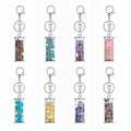 Chakra Healing Crystal Wishing Bottle Pendants Key Chain for Women Girls Tumbled Rock Wicca Stone Wish Reiki Energy
