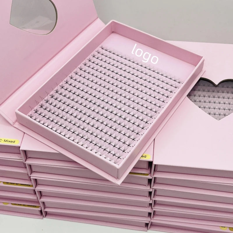 Faux Mink 10D 14D 20D Promade Large Trays Premade Fan Russian Volume Lashes Superroot Premade Lashextensions