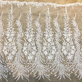 Good Quality 3D Beads Flower French Lace Fabric Bridal Crystal Sequins Heavy Beaded Fabric for Wedding Dress