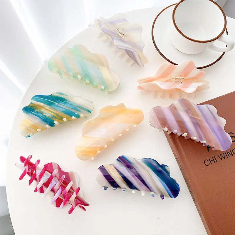 DOWELL Wholesale Gradient Color Hair Accessories Women extra Large 13cm Acetate Hair Claw Clips