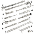 Cable Railing TurnBuckle End Fitting Threaded Stud Tension Stair Wire Rope Handscrew Clamp with Hexagon Grub Screw