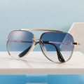 2025New Trendy Pilot Metal Street Style Sunglasses Anti-UV400 Men Women Brand Designer Metal Frame Round Shades Sunglasses