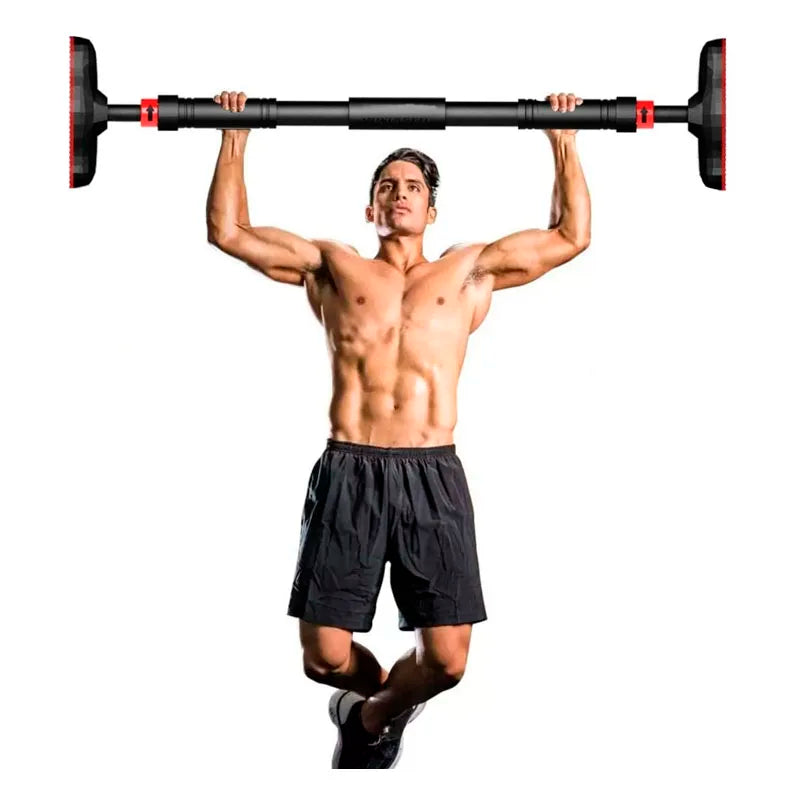 Wall Mount Steel Gym Trainer Space-Saving Horizontal Bar Adjustable Length for Home Use Doorway Pull-up Chin-up Bar No Drilling