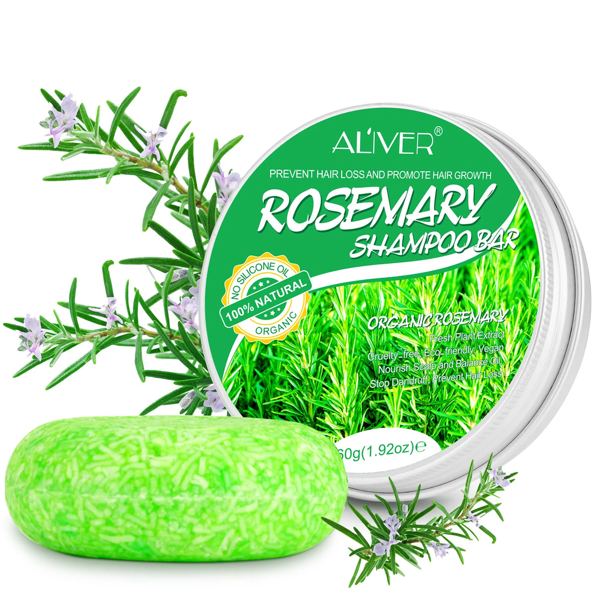 ALIVER Cruelty-free Eco-friendly Vegan Organic Natural Prevent Hair Loss Toilet Soaprosemary Hair Growth Soap