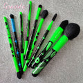 Gracedo 9pcs Makeup Brush Set Green Black Custom Professional Wholesale Cosmetic Private Label Vegan Luxury Makeup Brush Set