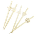 Handmade Customizable Christmas Shape Bamboo Fruit Stick Picks Gas Grill Friendly Korean Style Cocktail Decorative Easily