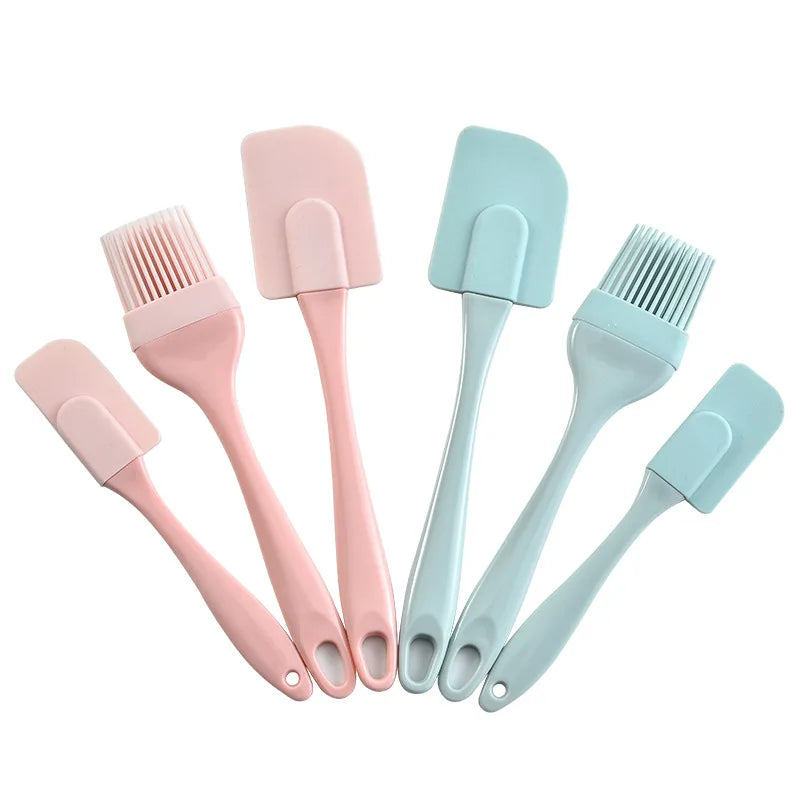 Bulk 3 Piece High Heat Resistant Kitchen Utensil Basics Butter Baking Tools Small Flat Tip Silicon Plastic pp Spatula Set
