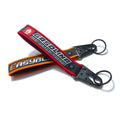 Customize Short Strap Carabiner Lanyards Keychain Fabric Key Chain Wristlet Embroidery Car Brand Accessories Tag Woven Keychain