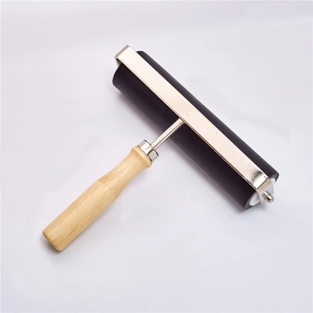 Cpatrick 15cm Width Rubber Brayer Roller with Wooden Handle