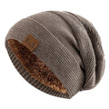 New Unisex Plaid/Letter Fur Lined Polyester Warm Beanie Cap with Custom Logo for Travel Casual Winter Knitted Hats Free Size