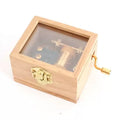 Ever Bright Wooden Music Box Hand-Cranked Music Box Golden Mechanism Transparent Music Box Birthday Gift Wholesale